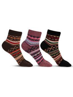 Bonjour - Women Fine Woolen Thumb Ankle Socks (Pack Of 3)