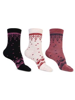 Bonjour - Woolen Crew Socks with Thumb for Women (Pack Of 3)