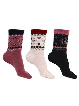Bonjour - Woolen Crew Socks with Thumb for Women (Pack Of 3)