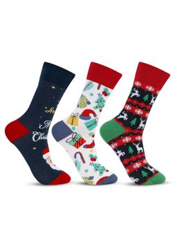 Bonjour - Unisex Christmas Socks Crew Style (Pack Of 3)