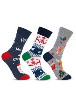 Bonjour - Unisex Christmas Socks Crew Style (Pack Of 3)
