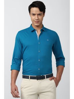 Peter England - Men Blue Slim Fit Casual Shirt