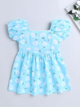 The Magic Wand - Blue Printed Knee Length Dress