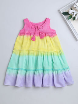 The Magic Wand - Multi-Color Tie & Dye Knee Length Dress