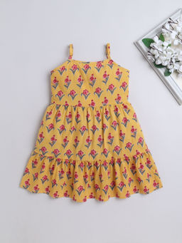 The Magic Wand - Yellow Printed Knee Length Dress