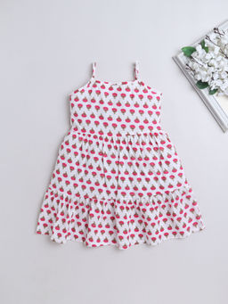 The Magic Wand - White Printed Knee Length Dress