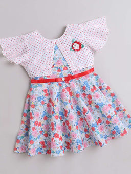 The Magic Wand - Blue Floral Knee Length Dress