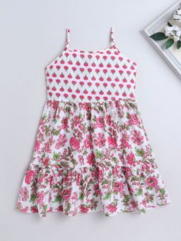 The Magic Wand - Pink Printed Knee Length Dress