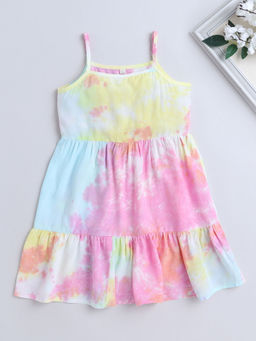 The Magic Wand - Multi-Color Tie & Dye Knee Length Dress