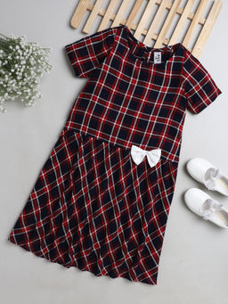 The Magic Wand - Red Checks Knee Length Dress