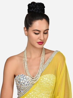 Zaveri Pearls - Gold Tone Multilayer Beaded Long Necklace-ZPFK15920