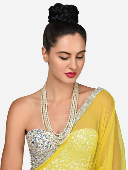 Zaveri Pearls Gold Tone Multilayer Beaded Long Necklace-ZPFK15920