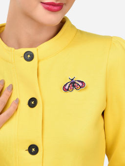 Zaveri Pearls - Multicolor Beads Embellished Contemporary Butterfly Brooch-ZPFK15960