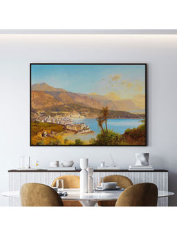 ARTCREST - Landscape Afternoon Large Painting Black Box Framed Canvas Wall Art