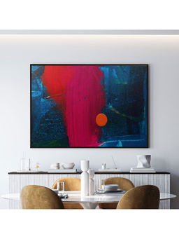 ARTCREST - Luxury Abstract Art Blue Large Painting Black Box Framed Canvas Wall Art