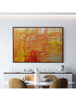ARTCREST - Marigold Abstract Art Large Painting Black Box Framed Canvas Wall Art