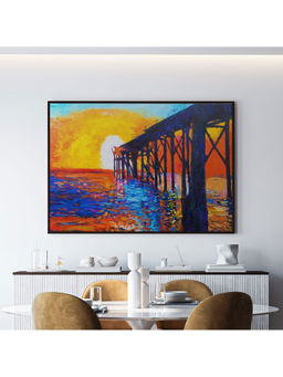 ARTCREST - Ocean View Large Painting Black Box Framed Canvas Wall Art