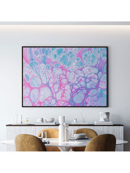 ARTCREST - Pastel Fluid Abstract Large Painting Black Box Framed Canvas Wall Art