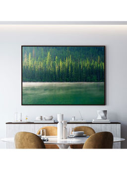 ARTCREST - Quartz Lake Morning Large Painting Black Box Framed Canvas Wall Art