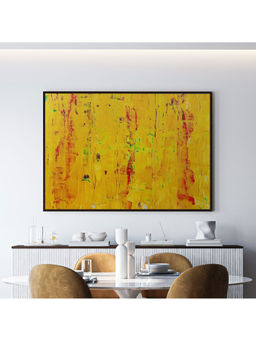 ARTCREST - Ray of Sun Abstract Large Painting Black Box Framed Canvas Wall Art