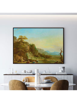 ARTCREST - River Landscapes Large Painting Black Box Framed Canvas Wall Art