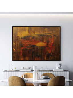 ARTCREST - Rusty Abstract Art Large Painting Black Box Framed Canvas Wall Art