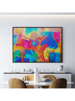 ARTCREST - Spring Color Abstract Large Painting Black Box Framed Canvas Wall Art