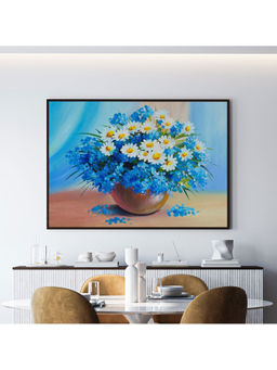 ARTCREST - Still Life, a Bouquet of Flowers Painting Black Box Framed Canvas Wall Art