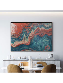 ARTCREST - Subtle Abstract Art Large Painting Black Box Framed Canvas Wall Art