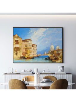 ARTCREST - The Grand Canal Venice Large Painting Black Box Framed Canvas Wall Art