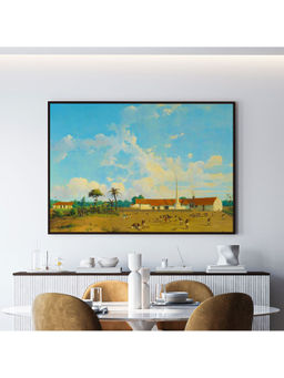 ARTCREST - The Kemanglen Sugar Factory Painting Black Box Framed Canvas Wall Art
