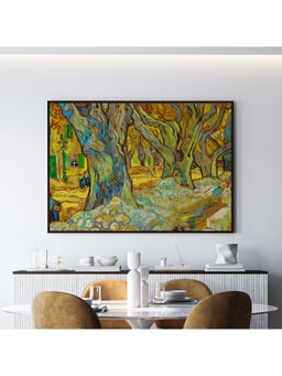 ARTCREST - The Large Plane Trees Painting Black Box Framed Canvas Wall Art