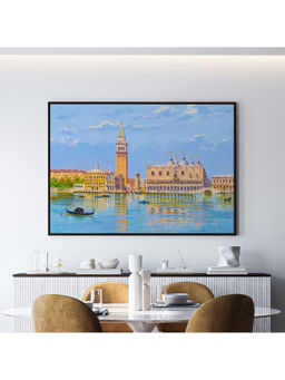 ARTCREST - The Molo Venice Large Painting Black Box Framed Canvas Wall Art
