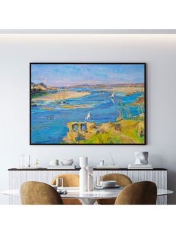 ARTCREST - The Nile Large Painting Black Box Framed Canvas Wall Art