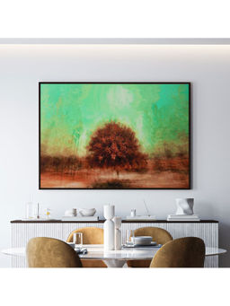 ARTCREST - The Oak Tree Abstract Large Painting Black Box Framed Canvas Wall Art