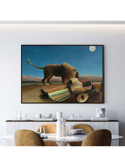 ARTCREST - The Sleeping Gypsy Large Painting Black Box Framed Canvas Wall Art