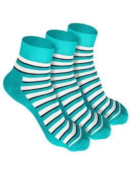 Heelium - Bamboo Quarter 3 Pair Of Ankle Socks for Men-Turquoise
