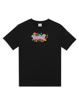 Puma - Black House Of Graphics Girls’ Relaxed Fit T-shirt