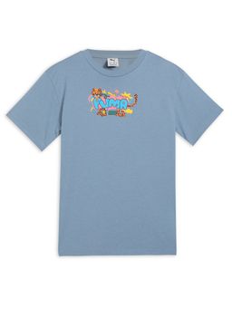 Puma - Blue House Of Graphics Girls’ Relaxed Fit T-shirt