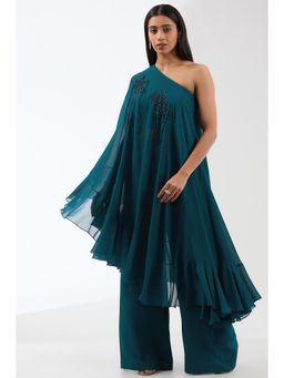 Anjali Kanwar - Green Embellished/Sequined Kurta with Palazzo (Set of 2)