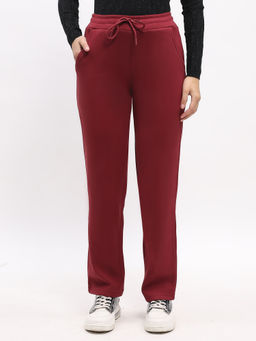 Global Republic - Women Maroon Polyester Solid Regular Fit Lower