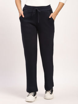 Global Republic - Women Navy Blue Polyester Solid Regular Fit Lower