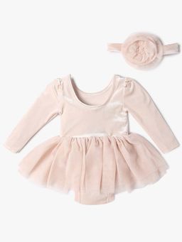 GAP - Pink Cotton Slim Bodysuit With Hairband