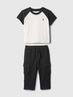 GAP - Black Cotton Regular T-Shirt With Pant
