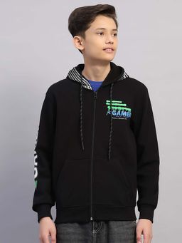 Monte Carlo - Black Cotton Blend Regular Hoodie