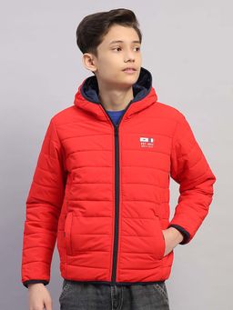 Monte Carlo - Red Polyester Blend Regular Puffer Jacket