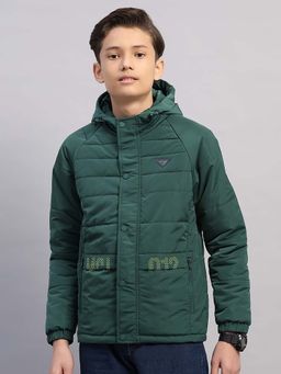 Monte Carlo - Green Polyester Blend Regular Puffer Jacket
