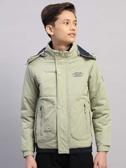 Monte Carlo - Green Polyester Blend Regular Puffer Jacket