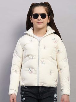 Monte Carlo - Off White Polyester Blend Regular Puffer Jacket