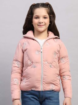 Monte Carlo - Peach Polyester Blend Regular Puffer Jacket